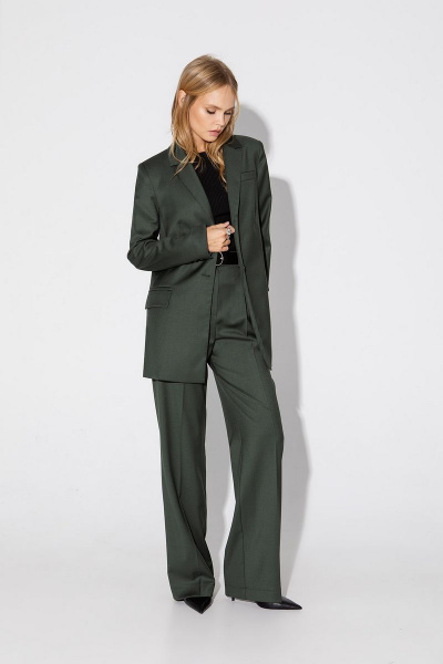 Костюм тройка из жакета, жилета и брюк со стрелками PiRS 4823 хаки - фото 12