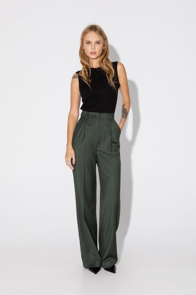 Костюм тройка из жакета, жилета и брюк со стрелками PiRS 4823 хаки - фото 9