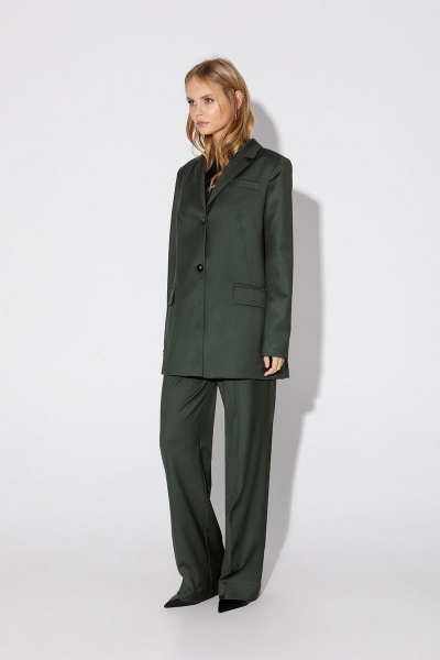 Костюм тройка из жакета, жилета и брюк со стрелками PiRS 4823 хаки - фото 4