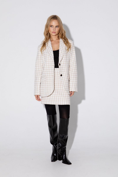 Жакет, юбка PiRS 4825 молочно-бежевый - фото 1