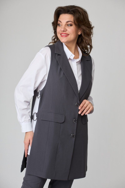 Брюки, жилет ANASTASIA MAK 1153 графит - фото 8