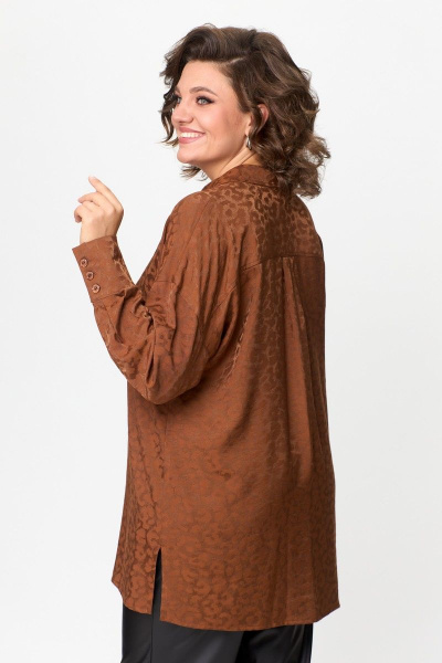 Блуза ANASTASIA MAK 1143 коричневый - фото 3