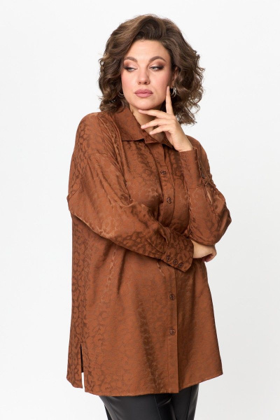 Блуза ANASTASIA MAK 1143 коричневый - фото 2