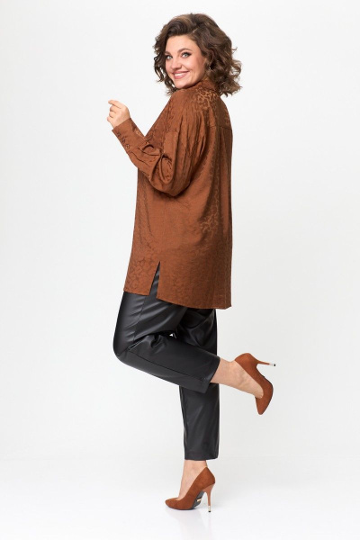 Блуза ANASTASIA MAK 1143 коричневый - фото 9