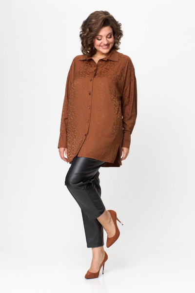 Блуза ANASTASIA MAK 1143 коричневый - фото 8