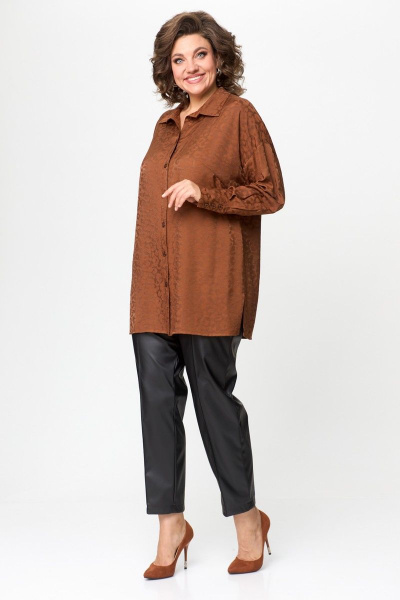 Блуза ANASTASIA MAK 1143 коричневый - фото 7