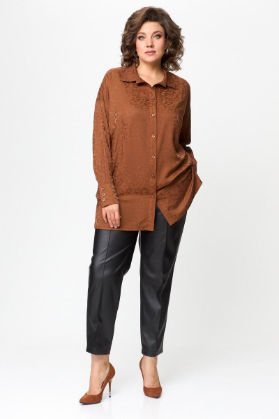 Блуза ANASTASIA MAK 1143 коричневый - фото 5