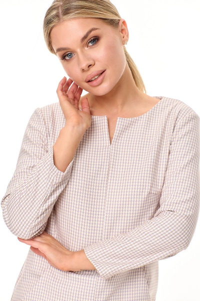 Платье деловое с фигурными рельефами и разрезом Talia fashion 410 - фото 6