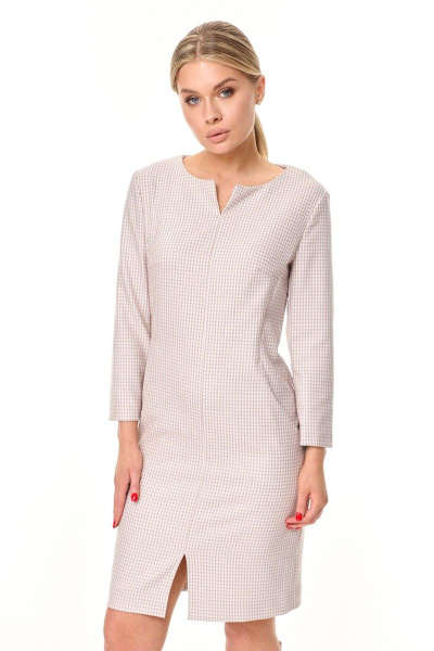 Платье деловое с фигурными рельефами и разрезом Talia fashion 410 - фото 5