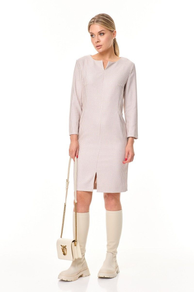 Платье деловое с фигурными рельефами и разрезом Talia fashion 410 - фото 4