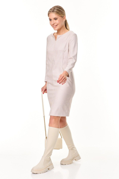 Платье деловое с фигурными рельефами и разрезом Talia fashion 410 - фото 3