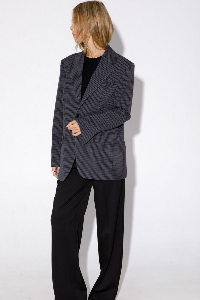 Костюм двойка жакет и брюки палаццо в деловом стиле PiRS 4846 серый - фото 4