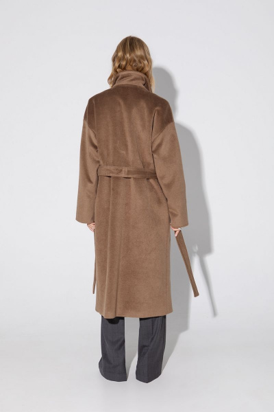 Демисезонное бежевое пальто свободного кроя на подкладке PiRS 4847 бежевый - фото 7