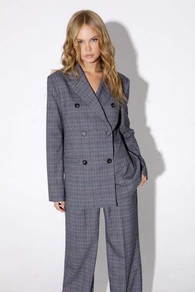 Брюки, жакет PiRS 4848 светлый_серый_с_голубым - фото 5