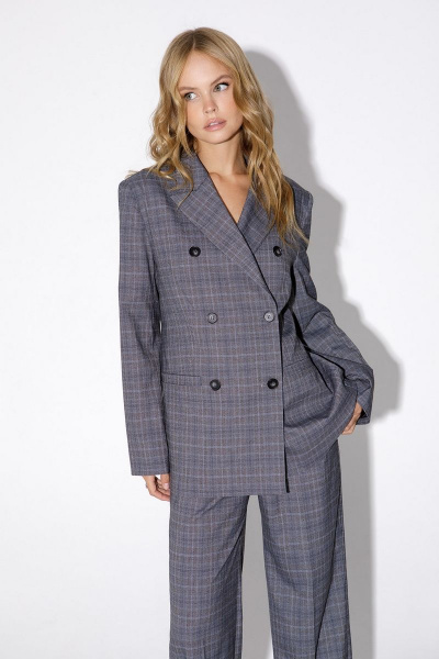 Брюки, жакет PiRS 4848 светлый_серый_с_голубым - фото 4