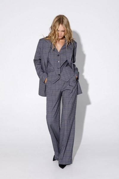 Брюки, жакет PiRS 4848 светлый_серый_с_голубым - фото 2