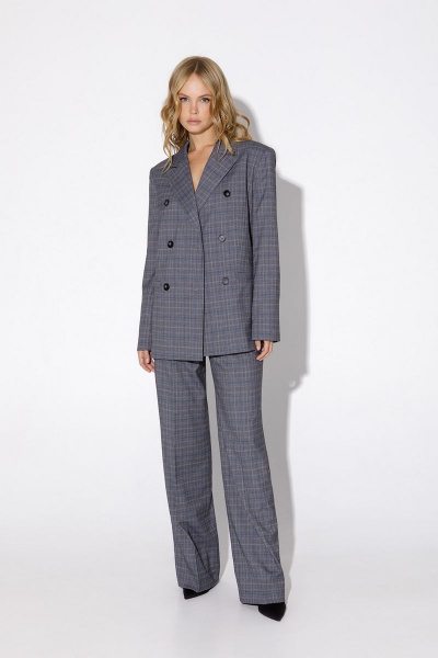 Брюки, жакет PiRS 4848 светлый_серый_с_голубым - фото 1