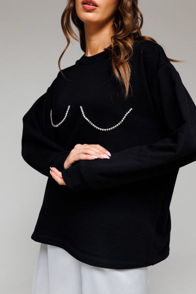 Джемпер оверсайз из хлопкового трикотажа со вставкой Tattica 504 - фото 1