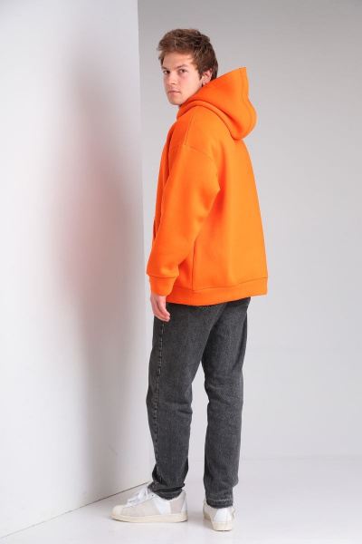 Оранжевое oversize худи из трикотажа с капюшоном HIT 0218/1.1 оранжевый - фото 6