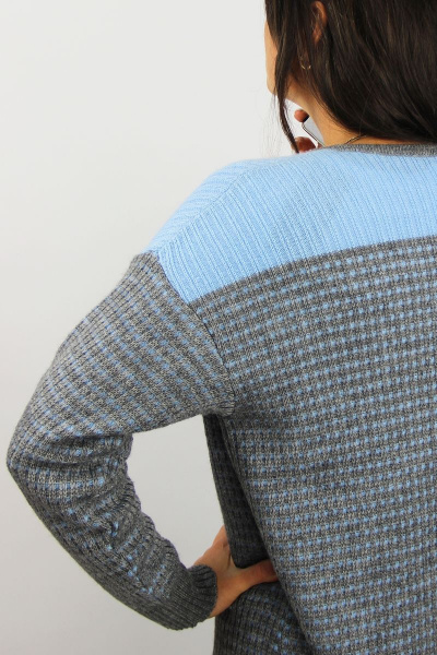 Серый жакет с длинным рукавом и рубашечным вырезом Полесье С2688-17 8С0195-Д43 158,164 св.маренго - фото 3