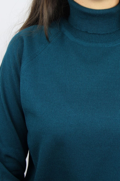 Свитер прямой посадки с высоким воротником из трикотажа Полесье С3433-17 7С1582-Д43 170,176 морская_волна - фото 6