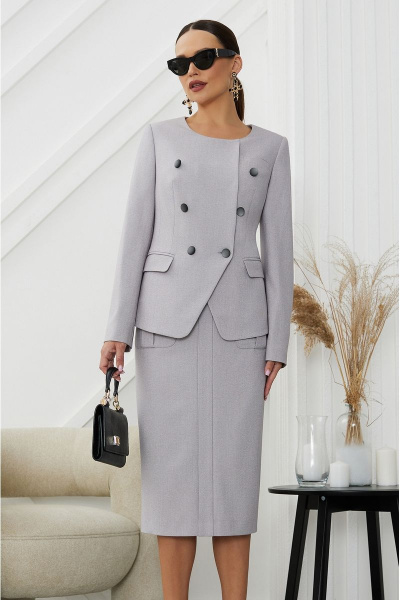Жакет, юбка Lissana 4820 серый - фото 2