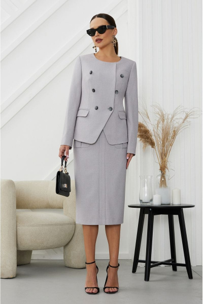Жакет, юбка Lissana 4820 серый - фото 1