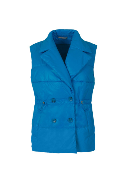 Демисезонный синий жилет из плащевки Elema 4-12477-1-164 лазурный - фото 1