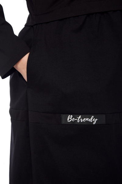 Платье на каждый день из текстиля и хлопка, черное, о-образный силуэт Диомант 1913 - фото 7