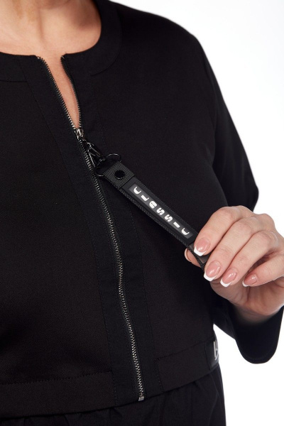 Платье на каждый день из текстиля и хлопка, черное, о-образный силуэт Диомант 1913 - фото 6