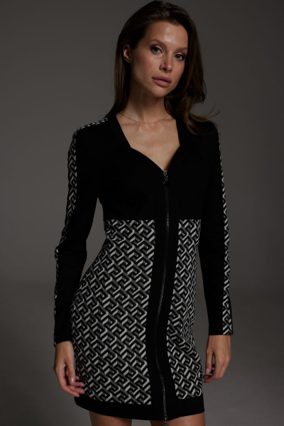 Платье приталенное из вискозного трикотажа с лампасами DAVA 1191 - фото 3