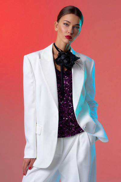 Жакет DILIA 0798 белый - фото 1