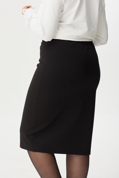 Элегантный демисезонный комплект из жилета и юбки BegiModa 3044 черный - фото 6