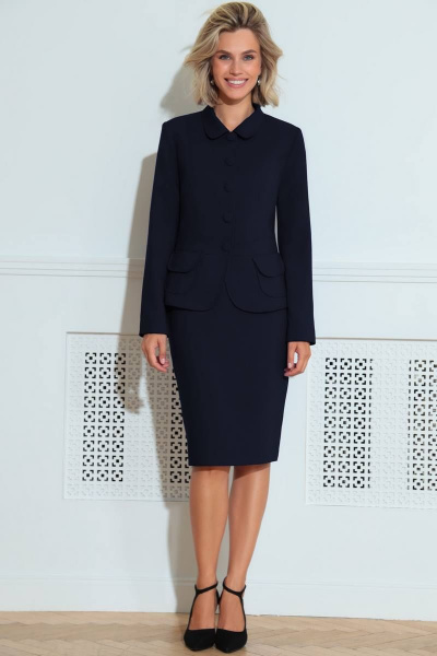 Жакет, юбка LeNata 20212 темно-синий - фото 1