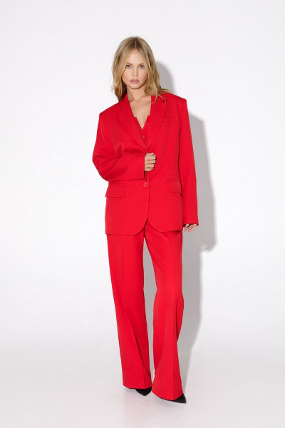 Демисезонный костюм-тройка из жакета, топа-корсета и палаццо PiRS 5026 - фото 8