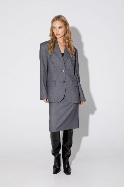 Костюм-двойка жакет юбка деловой стиль PiRS 5028 - фото 3