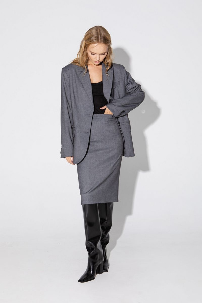 Костюм-двойка жакет юбка деловой стиль PiRS 5028 - фото 2