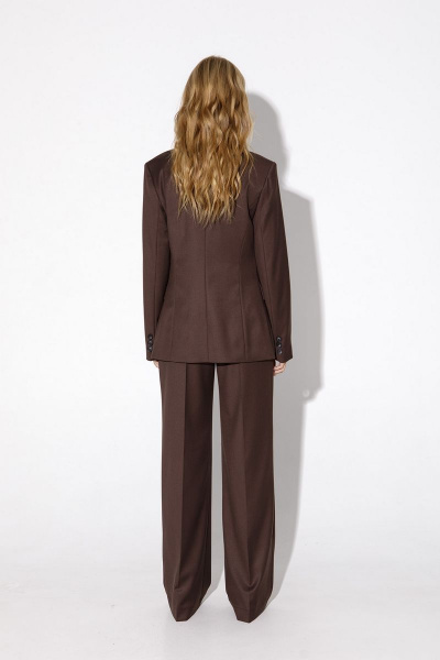 Костюм-тройка жакет жилет палаццо деловой стиль PiRS 5031 шоколадный - фото 6