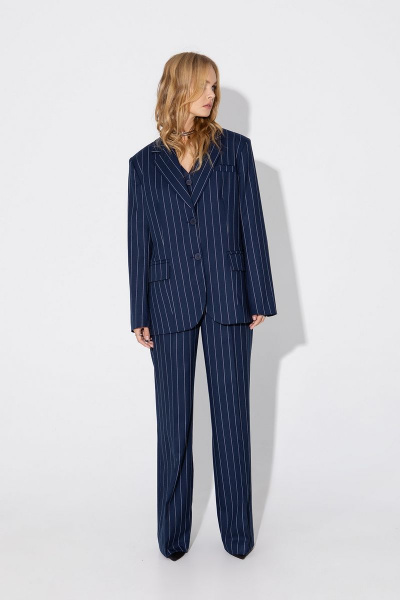 Костюм-тройка жакет жилет брюки палаццо деловой стиль PiRS 5042 - фото 13