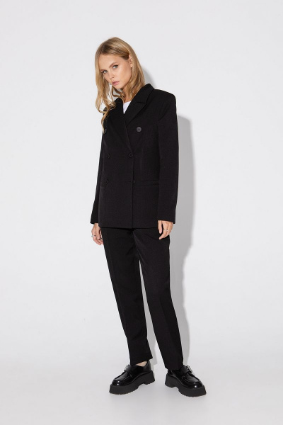 Классический костюм-двойка жакет и брюки строгие PiRS 5048 черный - фото 6
