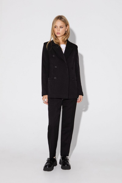 Костюм-тройка жакет жилет брюки деловой классический PiRS 5049 черный - фото 1