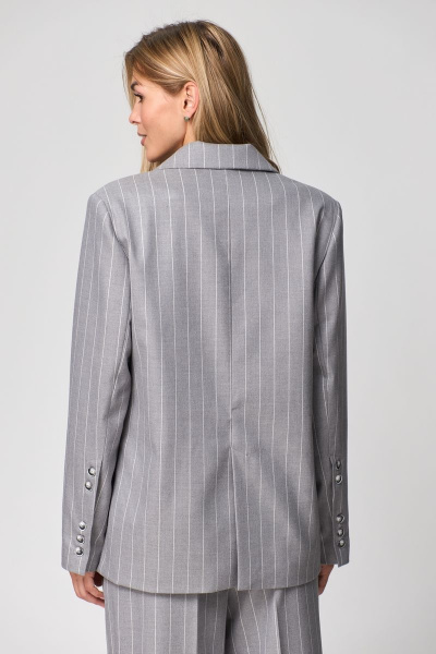 Двухпредметный костюм жакета и брюк из костюмной ткани THE NAME 2264 серый - фото 6