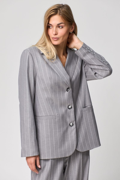 Двухпредметный костюм жакета и брюк из костюмной ткани THE NAME 2264 серый - фото 2