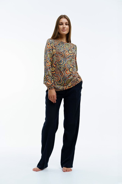 Блуза Manika Belle 301А43/3 синий,желтый - фото 4