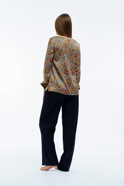 Блуза Manika Belle 301А43/4 коричневый,голубой - фото 5