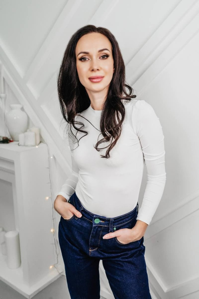 Лонгслив приталенный из хлопка и трикотажа Legend Style B-025 белый - фото 1