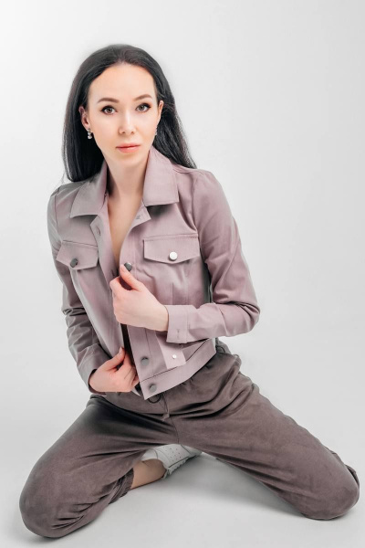 Джинсовый жакет с хлопком для повседневных образов Legend Style G-005 какао - фото 1