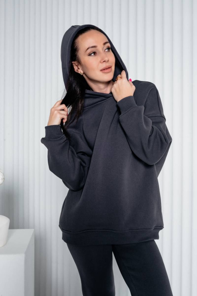 Демисезонный спортивный костюм из хлопка и трикотажа Legend Style K-014 графит - фото 3