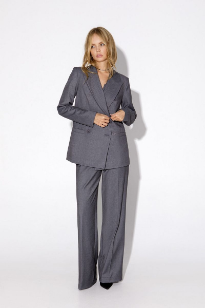 Костюм-тройка из классического жакета, топа и брюк для офиса PiRS 4915 - фото 5