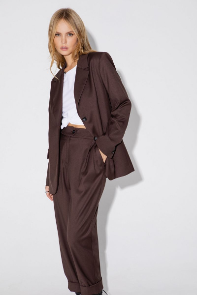Костюм двойка: свободный жакет и брюки со шлицами PiRS 4937 - фото 2